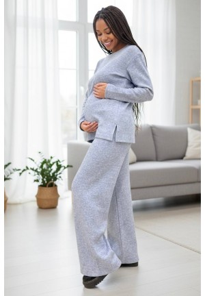 Костюм для беременных серо-голубой меланж (мм910)